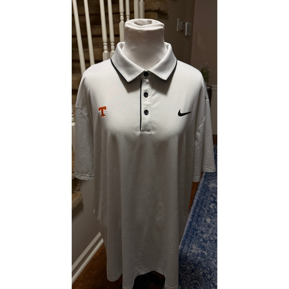 Nike Tennessee Volunteers Dri-FIT Polo Mens XL Light Grey SEC Volunteers Golf